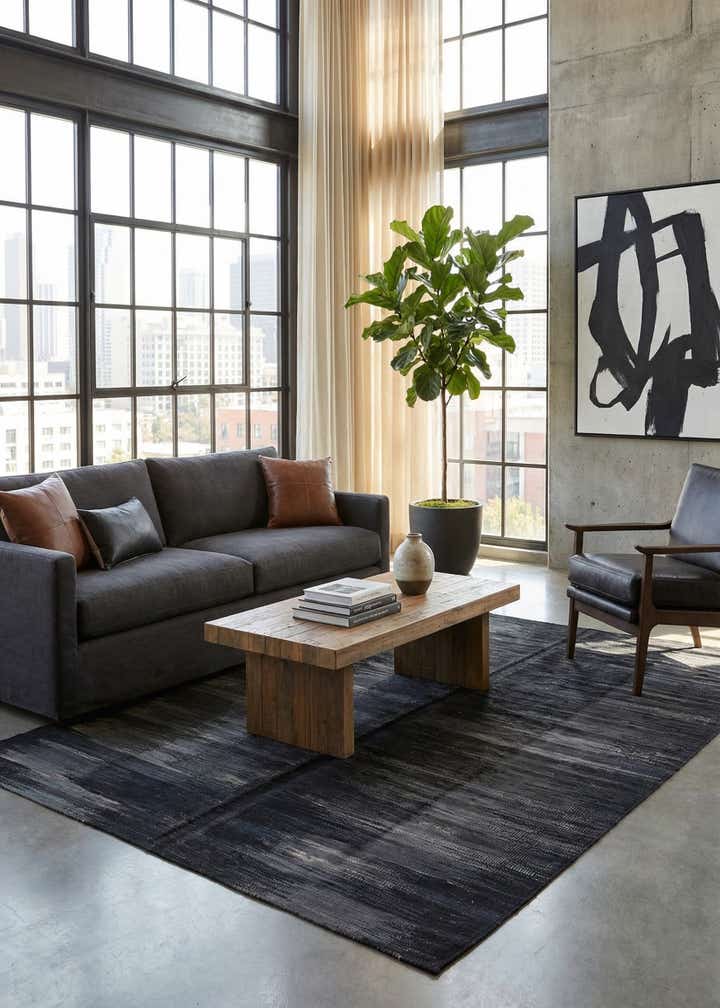 5' 4 x 7' 6 Hand Woven Kilim Modern Wool Rug