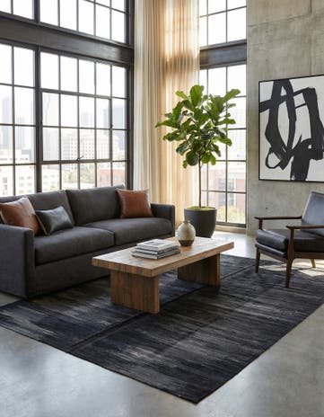 5' 4 x 7' 6 Hand Woven Kilim Modern Wool Rug