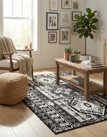 Black and White Oregon Rug