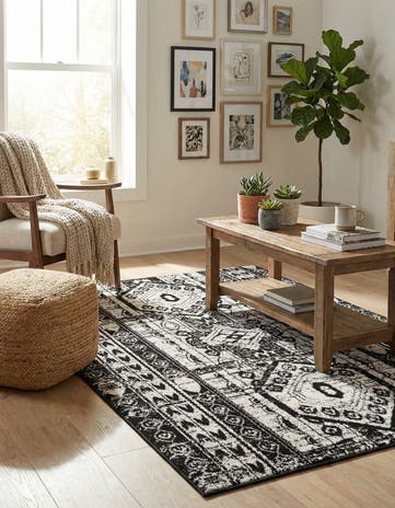 Black and White Oregon Rug