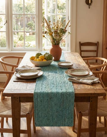 1' 2 x 8' Handmade Braided Jute Table Runner Rug