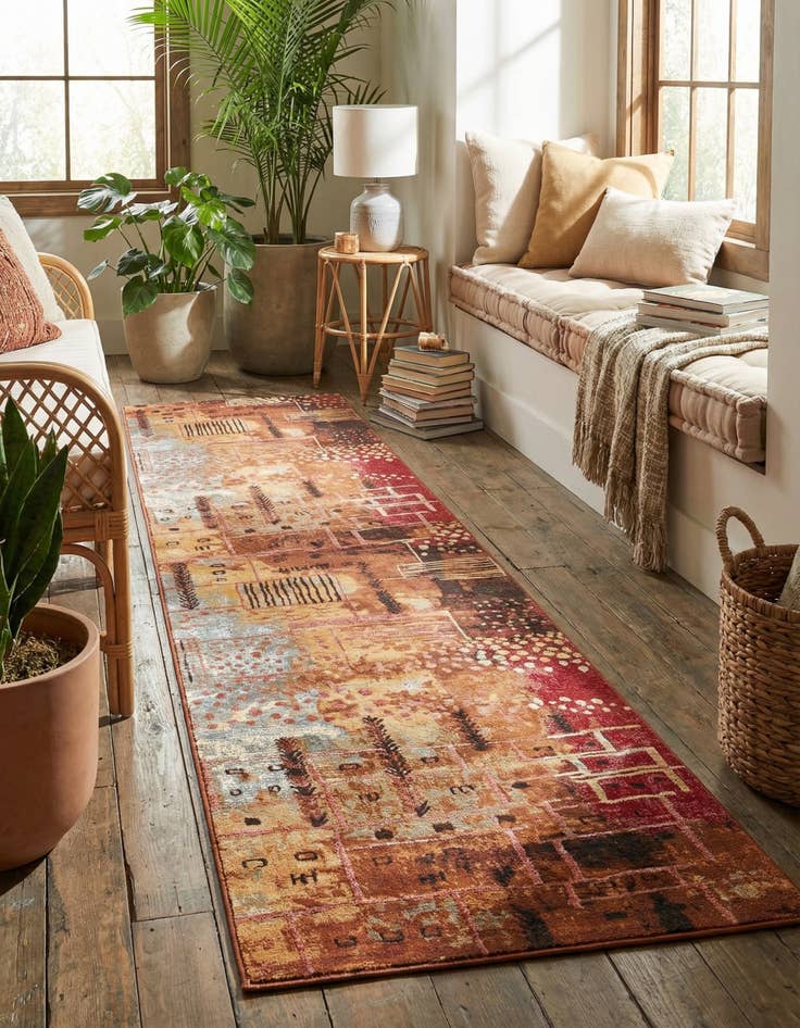 Detail image of 2' 7 x 12' Easy-Clean Modern Indoor / Outdoor Runner Rug