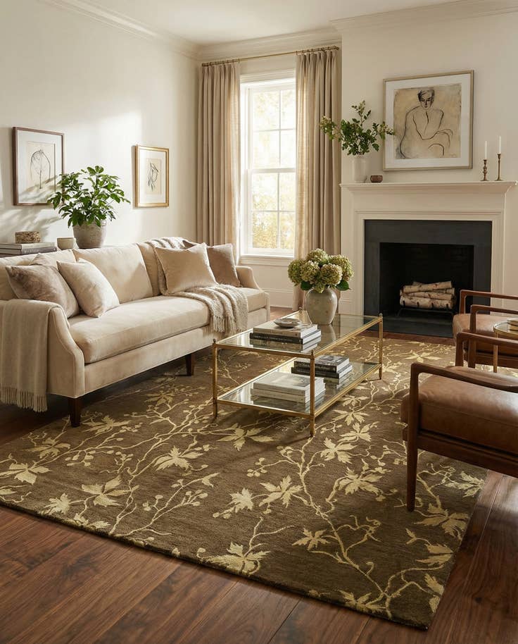 Detail image of 5' 8 x 8' Hand Knotted Darya Rug