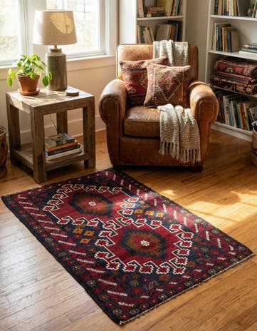 2' 10 x 4' 7 Hand Knotted Balouch Persian Wool Rug