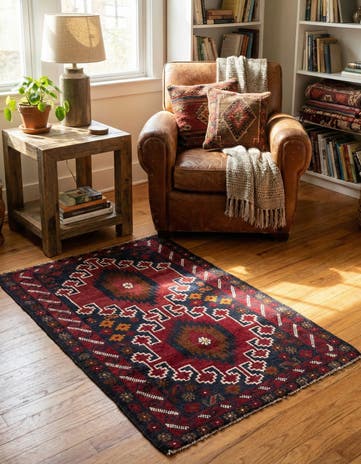 2' 10 x 4' 7 Hand Knotted Balouch Persian Wool Rug
