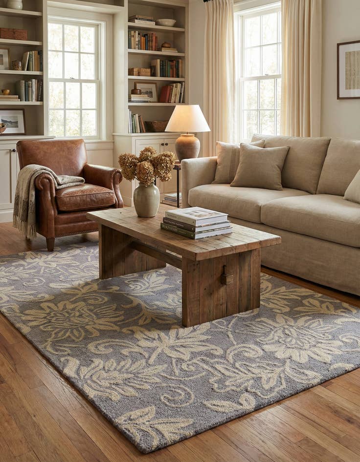 Detail image of 5' x 8' Agra Wool Rug