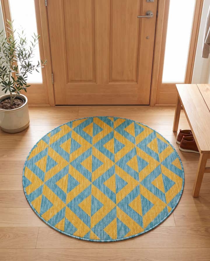 3' x 3' Easy-Clean Jill Zarin Napa Indoor / Outdoor Round Rug