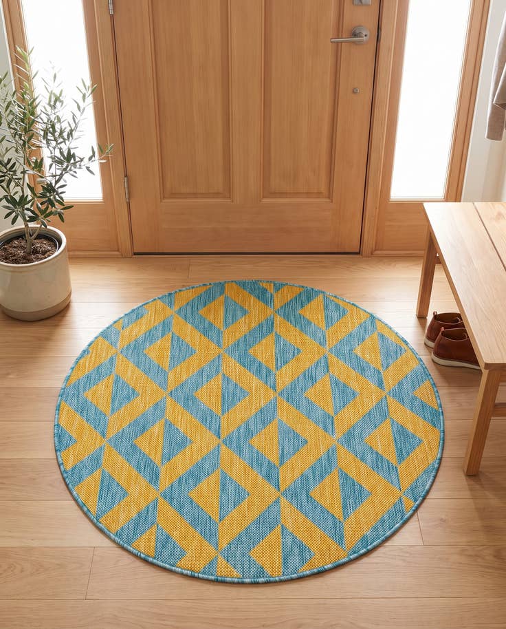 Detail image of 3' x 3' Easy-Clean Jill Zarin Napa Indoor / Outdoor Round Rug