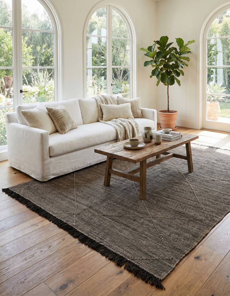 Detail image of 6' 7 x 9' 7 Hand Knotted Moroccan Wool Rug