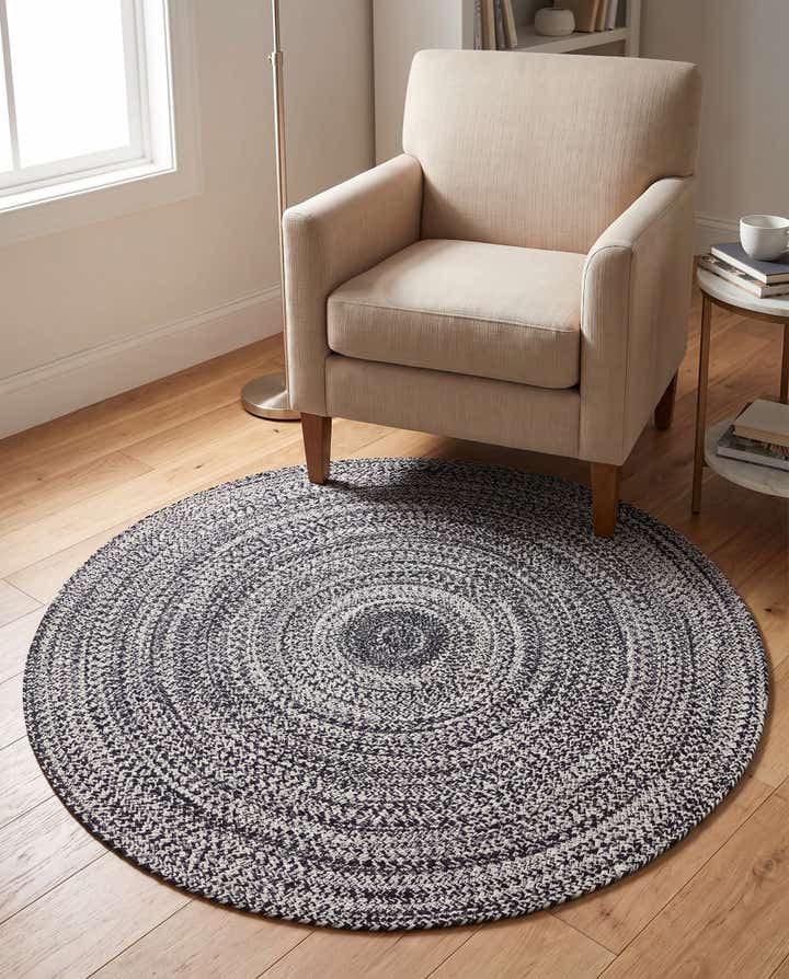 5' 3 x 5' 3 Easy-Clean Eco Verse Washable Indoor / Outdoor Round Rug