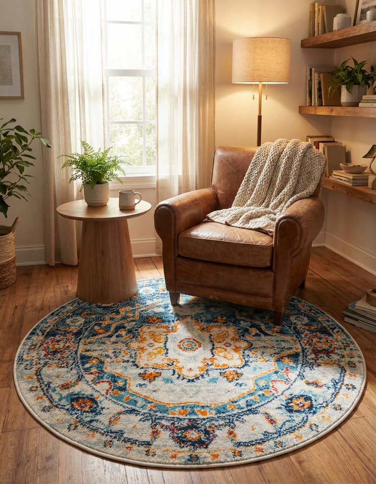 Detail image of 3' x 3' Madeline Vintage Round Rug
