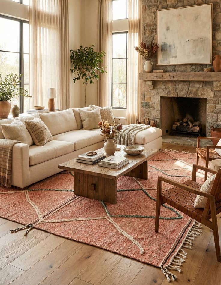 Detail image of 6' 7 x 10' 4  Hand Knotted Moroccan Wool Rug