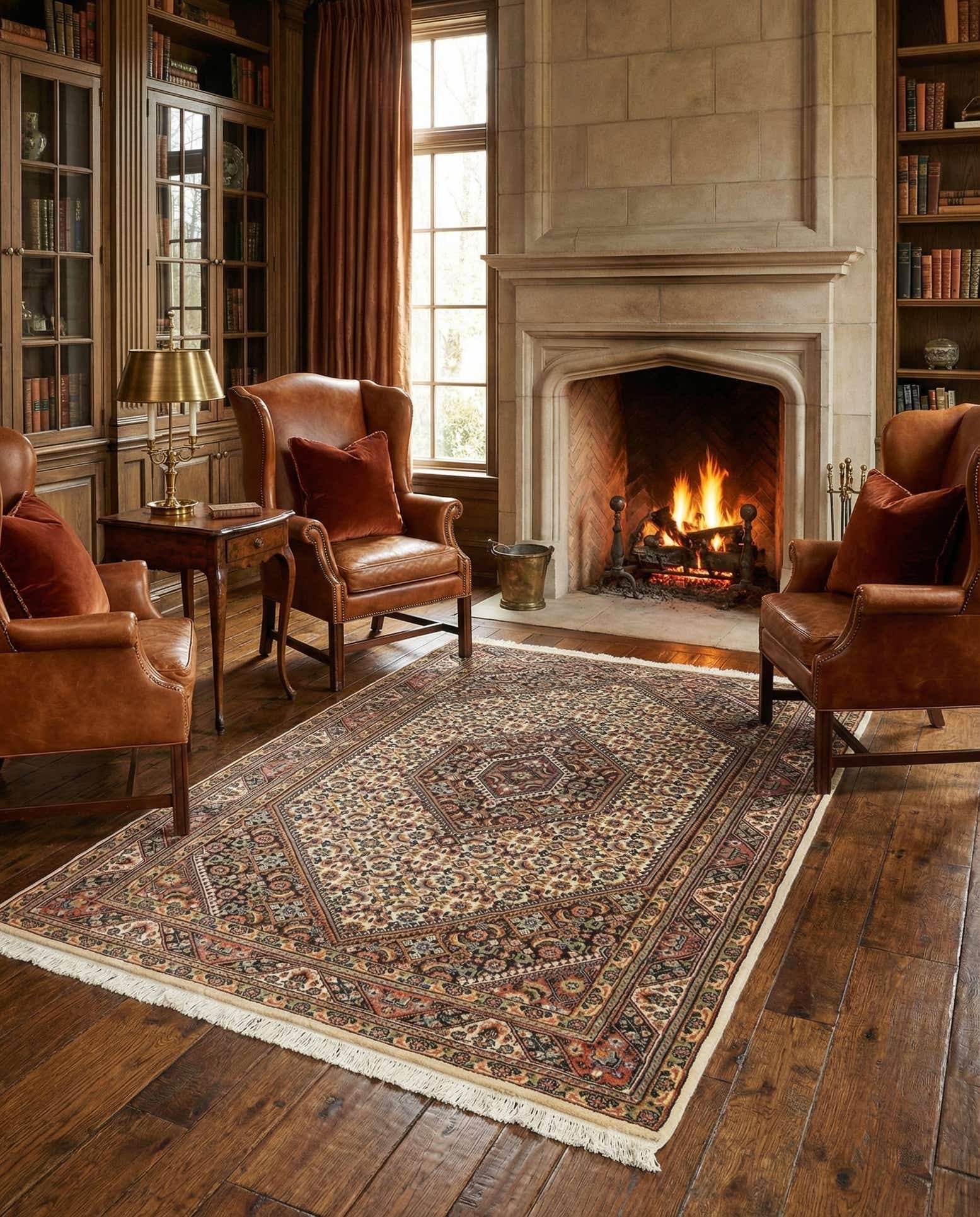 4' 2 x 6' 9 Hand Knotted Bidjar Oriental Wool Rug