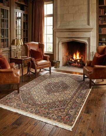 4' 2 x 6' 9 Hand Knotted Bidjar Oriental Wool Rug