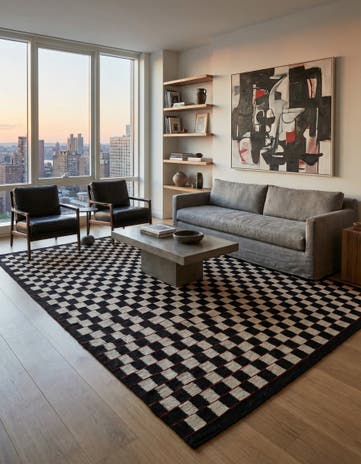 6' 7 x 9' 6 Hand Woven Kilim Modern Wool Rug
