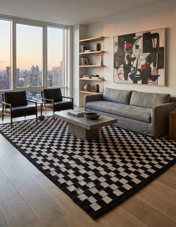 6' 7 x 9' 6 Hand Woven Kilim Modern Wool Rug