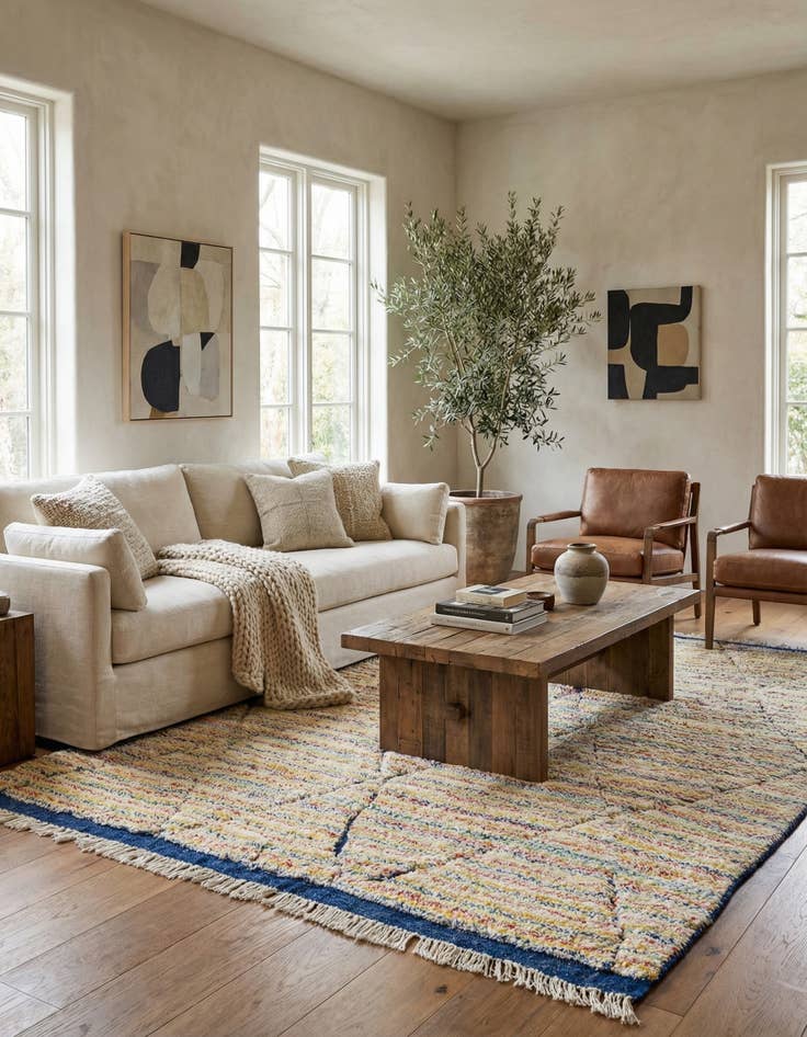 Detail image of 5' 7 x 7' 7  Hand Knotted Moroccan Wool Rug