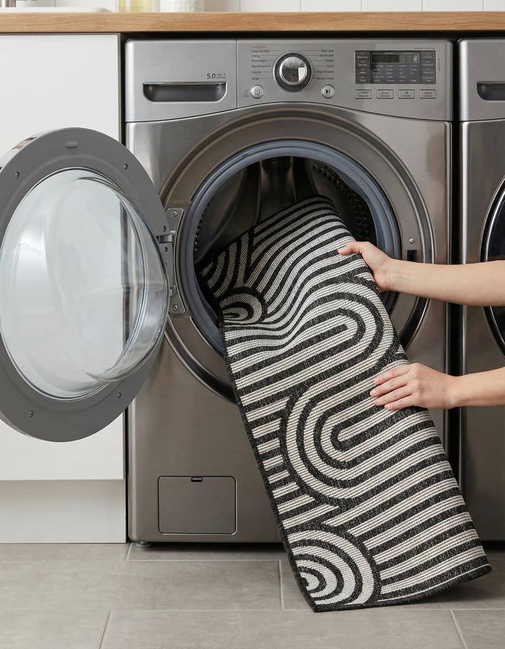 Detail image of  2' x 5' 3  Washable Modern Indoor / Outdoor Runner Rug