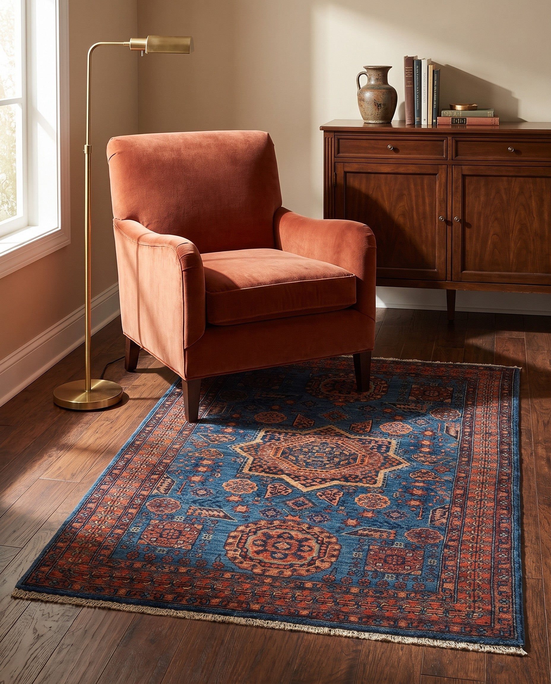 3' 6 x 5' 2 Hand Knotted Mamluk Ziegler Rug