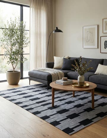 5' 8 x 7' 9 Hand Woven Kilim Modern Wool Rug