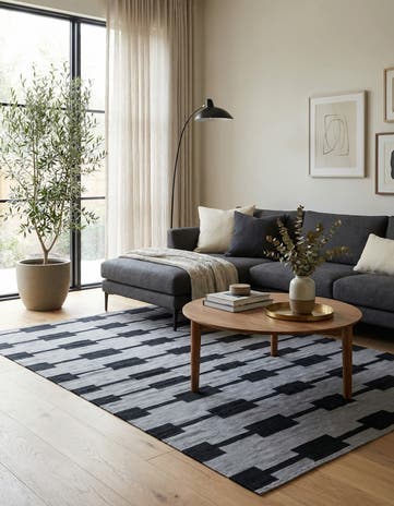 5' 8 x 7' 9 Hand Woven Kilim Modern Wool Rug