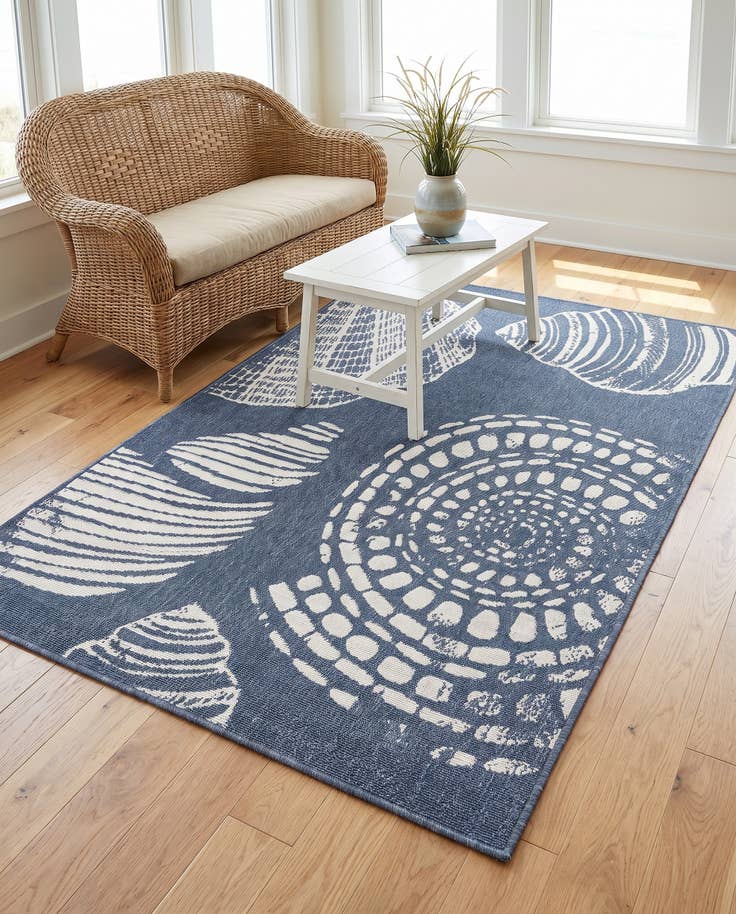 Detail image of 4' x 6' Easy-Clean Coastal Indoor / Outdoor Rug