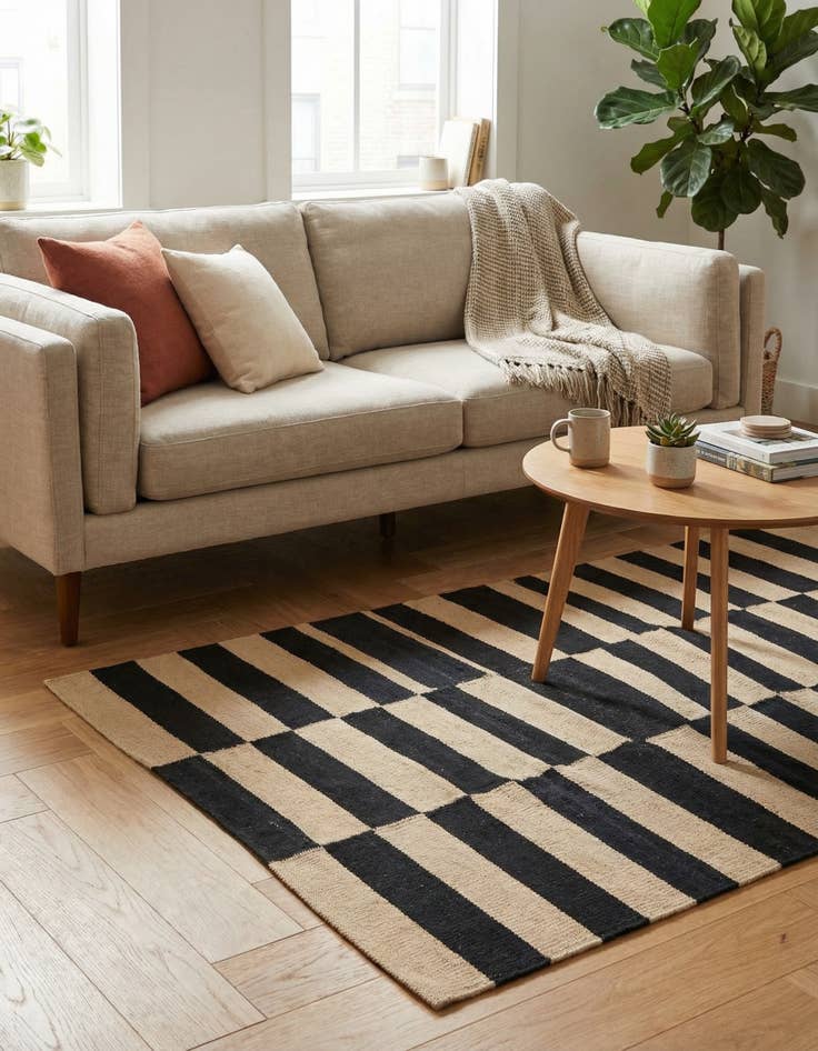 Detail image of 2' 8 x 3' 11  Hand Woven Kilim Modern Wool Rug