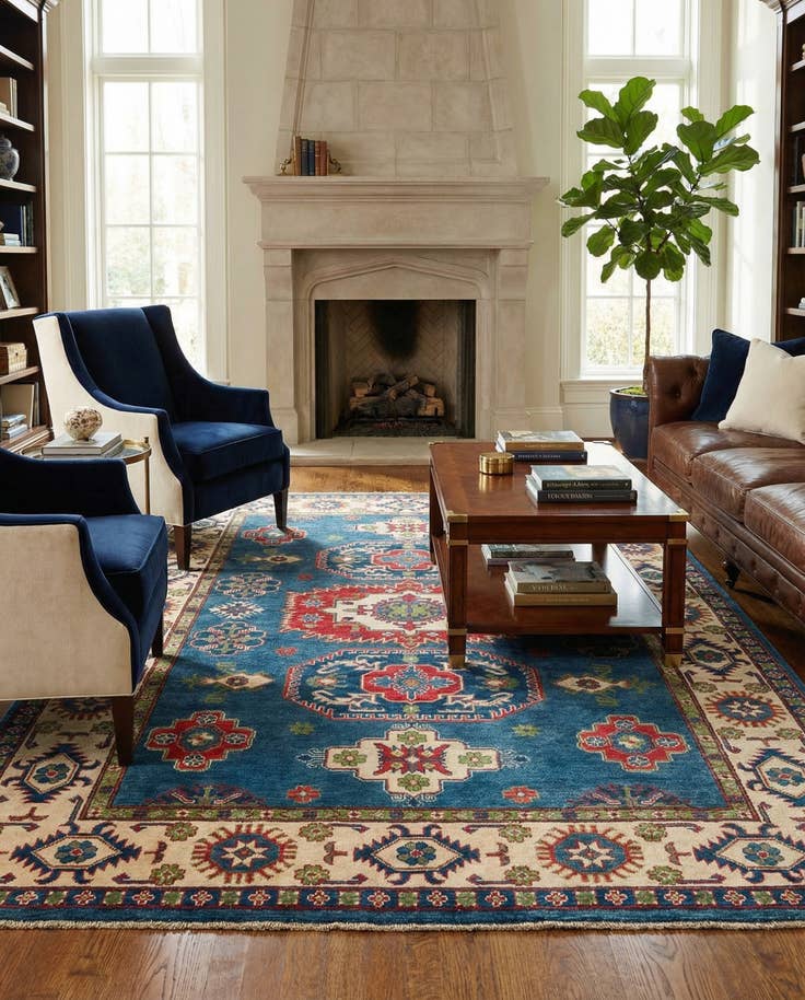 Detail image of 6' 1 x 9' Hand Knotted Kazak Rug