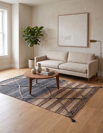 4' 5 x 6' Hand Woven Kilim Modern Wool Rug