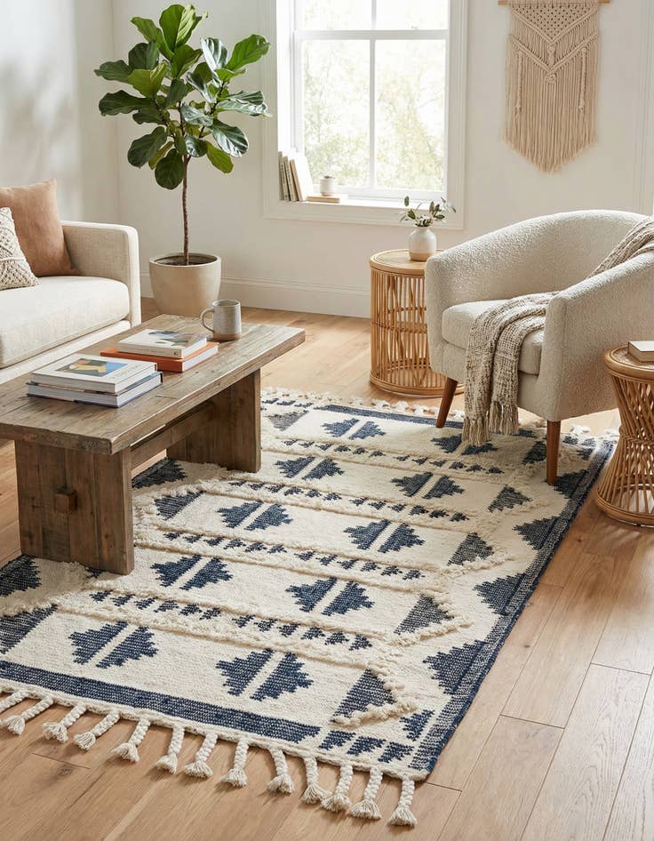 Detail image of  4' 1 x 6' 1  Hand Woven Arizona Wool Rug