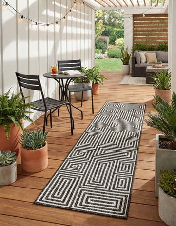 2' x 8' Easy-Clean Modern Indoor / Outdoor Runner Rug