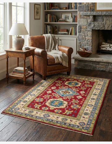 3' 10 x 6' 3 Hand Knotted Kazak Rug