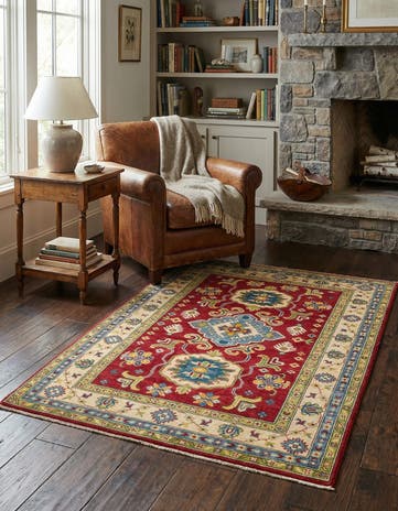 3' 10 x 6' 3 Hand Knotted Kazak Rug