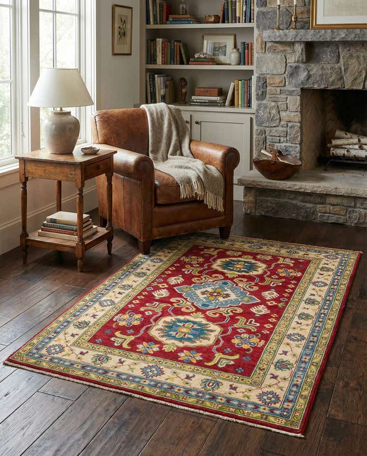 3' 10 x 6' 3 Hand Knotted Kazak Rug