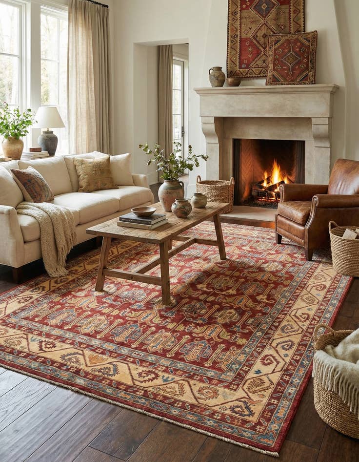 Detail image of  6' 8 x 9' 5  Hand Knotted Kazak Rug