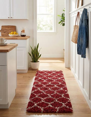 2' x 5' Lattice Shag Runner Rug