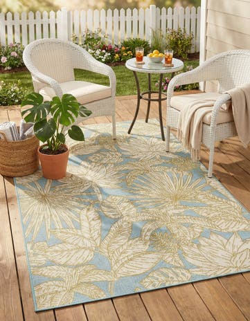 4' x 6' Easy-Clean Botanical Indoor / Outdoor Rug
