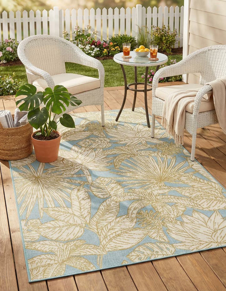 4' x 6' Easy-Clean Botanical Indoor / Outd...