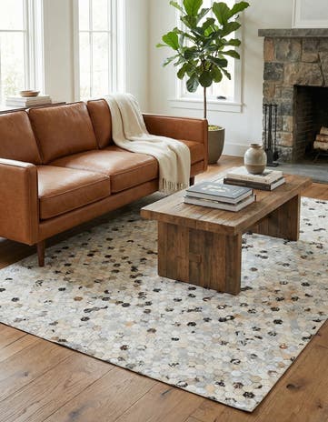 4' 10 x 6' 8 Cowhide Stocks Rug