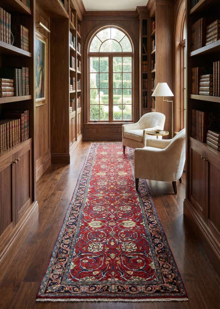 2' 7 x 13' 11 Sarouk Wool Runner Rug