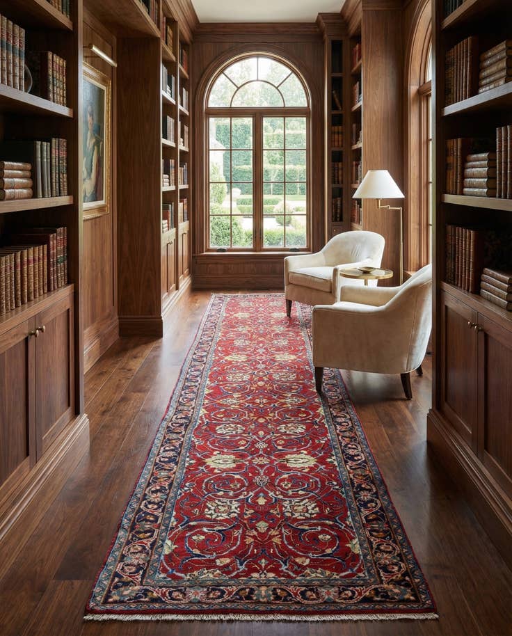 Detail image of 2' 7 x 13' 11 Sarouk Wool Runner Rug