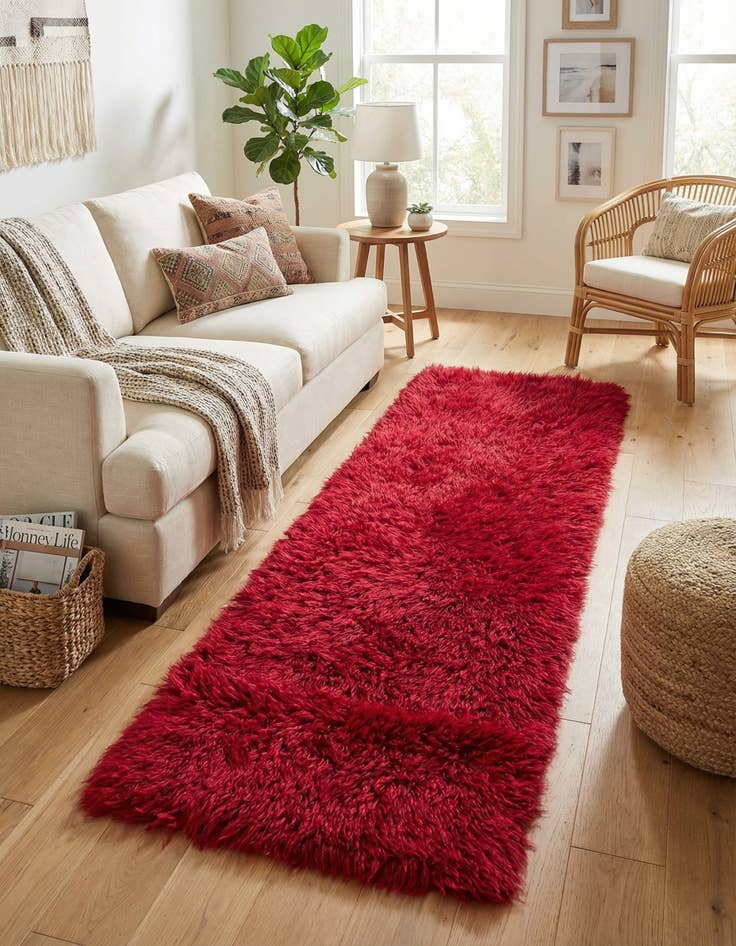 Detail image of 2' x 4' 9  Hand Knotted Moroccan Wool Runner Rug