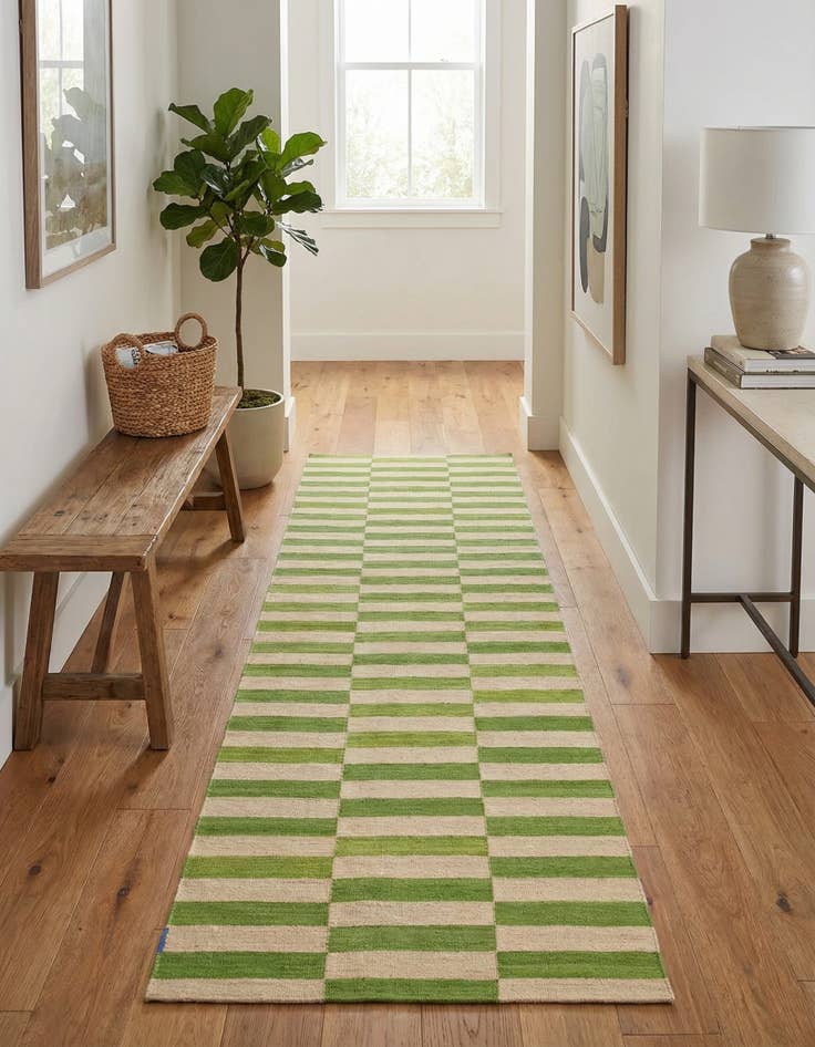 Detail image of 2' 6 x 9' 8  Hand Woven Kilim Modern Wool Runner Rug