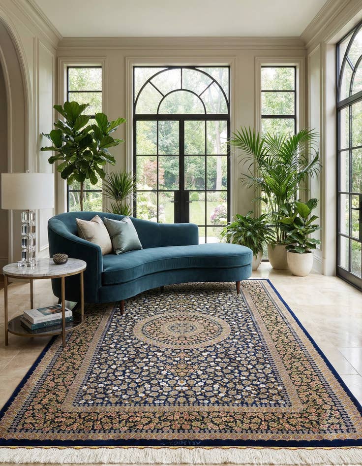 Detail image of 4' 4 x 6' 4 Ghom Silk Rug