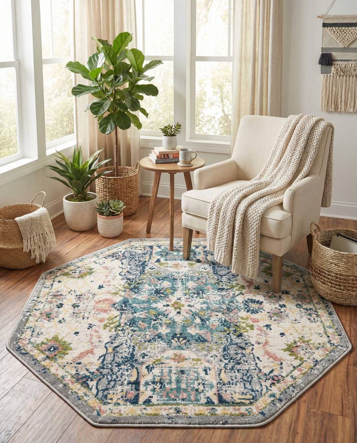 Detail image of 4' 1 x 4' 1 Charleston Octagon Rug