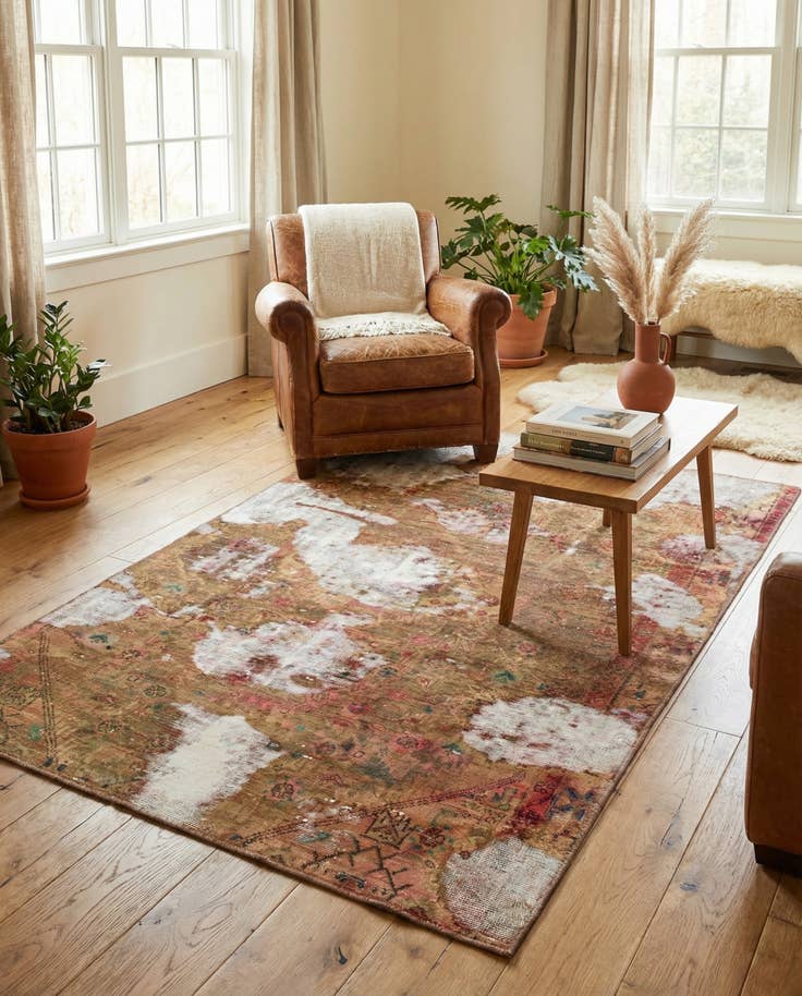 Detail image of 4' x 6' 7 Hand Knotted Ultra Vintage Persian Wool Rug
