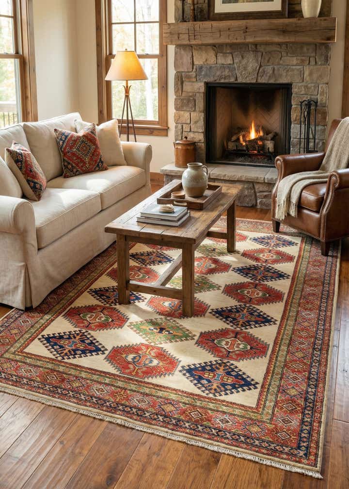 5' 8 x 7' 7 Hand Knotted Kazak Oriental Rug