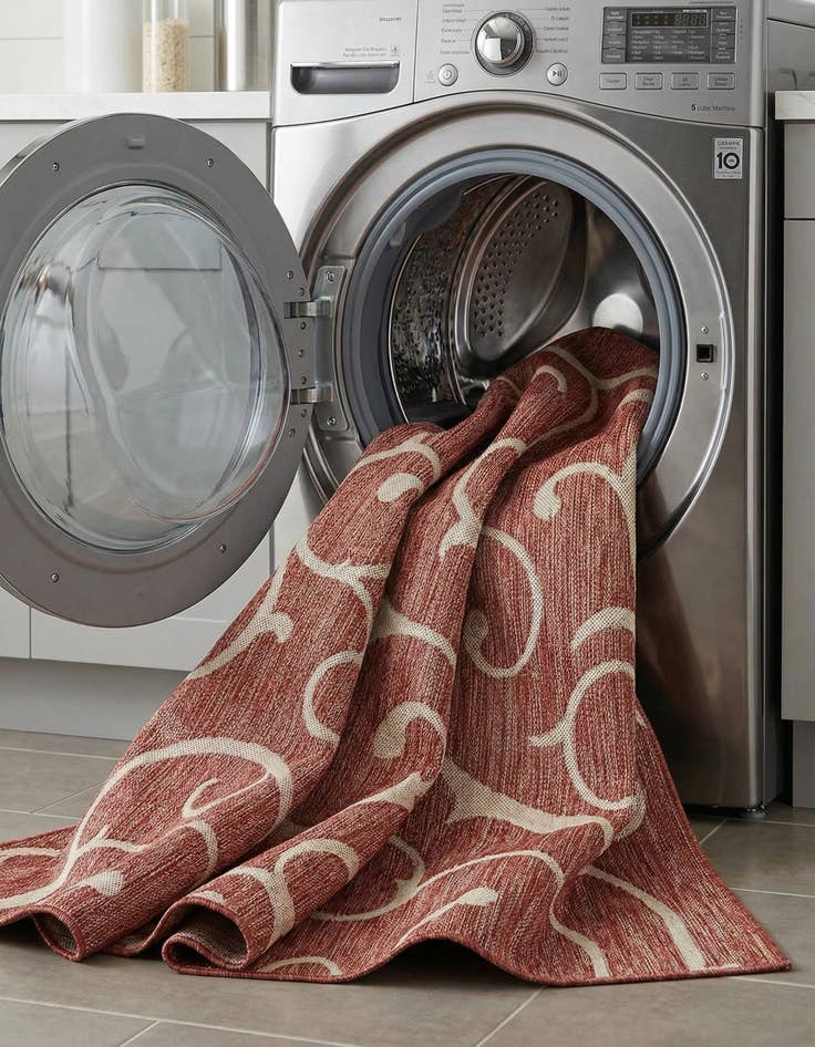 Detail image of 5' 3 x 8'  Washable Botanical Indoor / Outdoor Rug