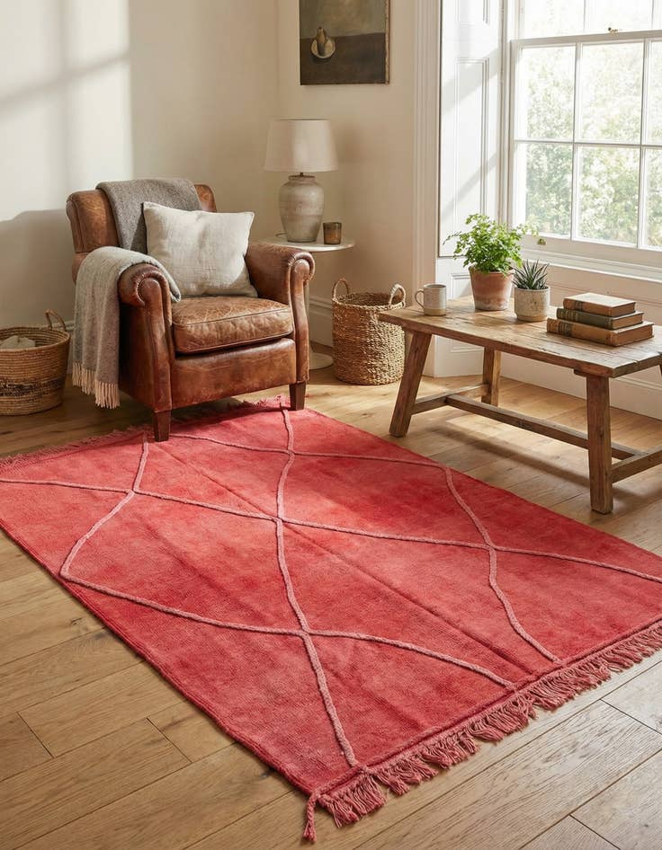 Detail image of  4' 1 x 6' 1  Hand Knotted Moroccan Wool Rug