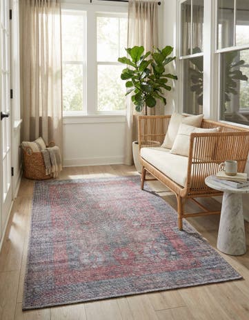 Rust Blue Washable Sisu Rug
